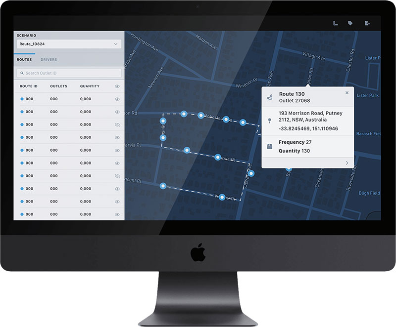 FlexOps Command user interface displayed on iMac Pro computer