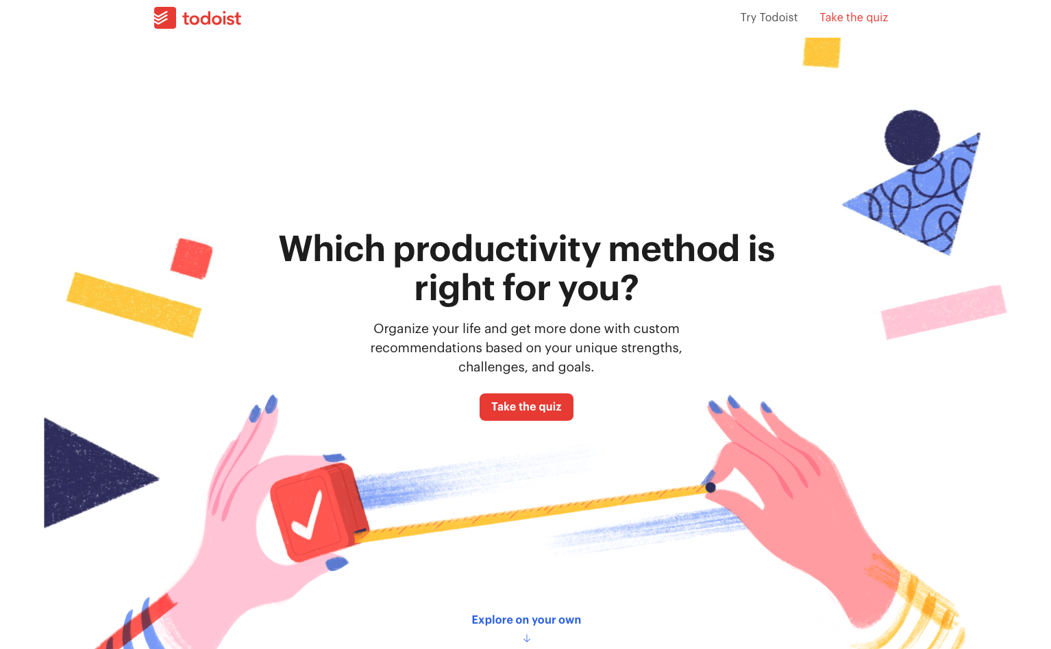 Todoist's Productivity Methods quiz