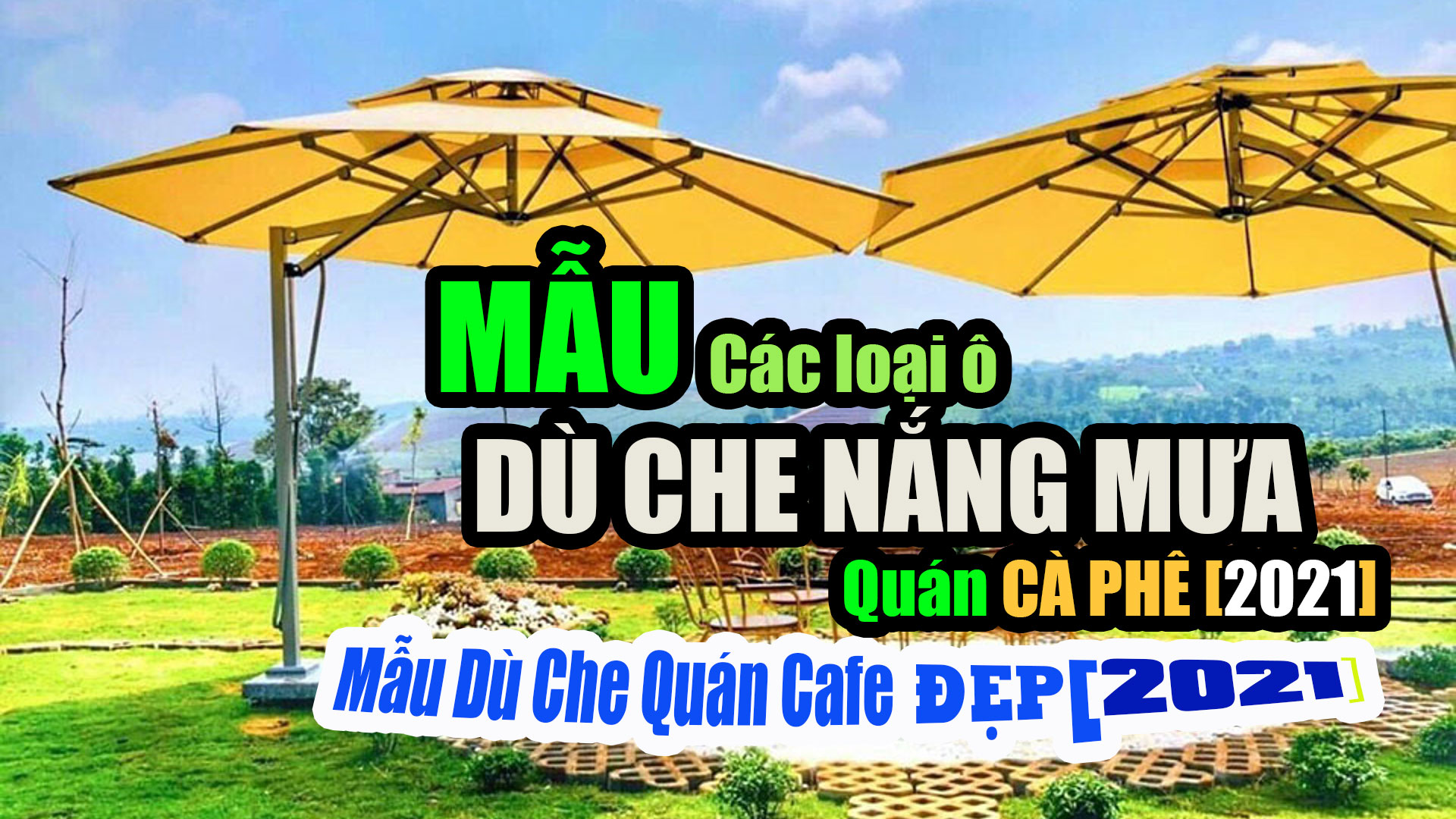 Dù che nắng, dù che mưa, dù lệch tâm, dù che quán cafe Quận 7 TPHCM