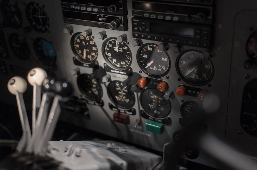 Instruments in a cockpit