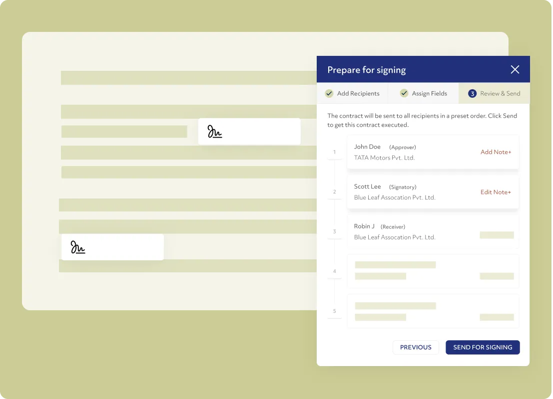 Automated signing process workflow on SpotDraft