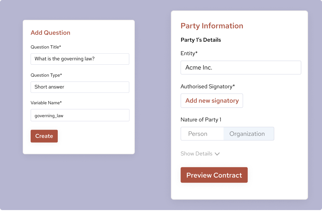 Sample MSA questionnaire on SpotDraft for effective date, payment timeline, actions upon non-delivery, etc.