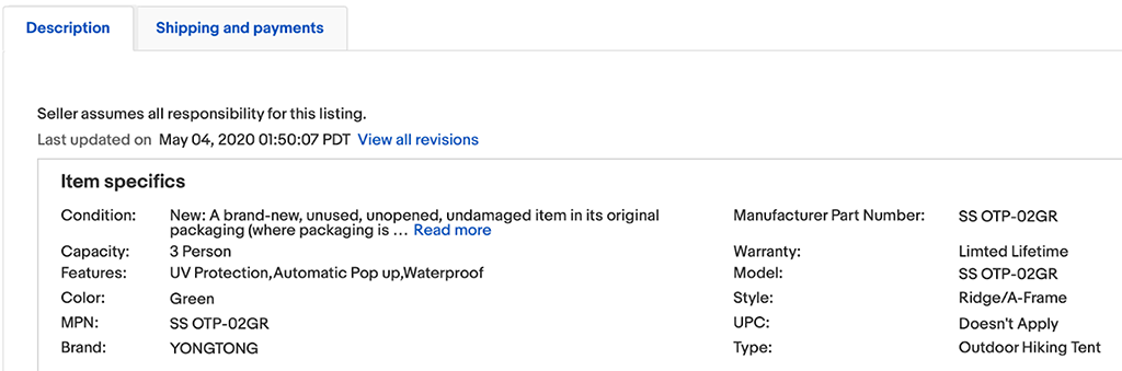 8 Ebay Seller Tips: Item Specifics