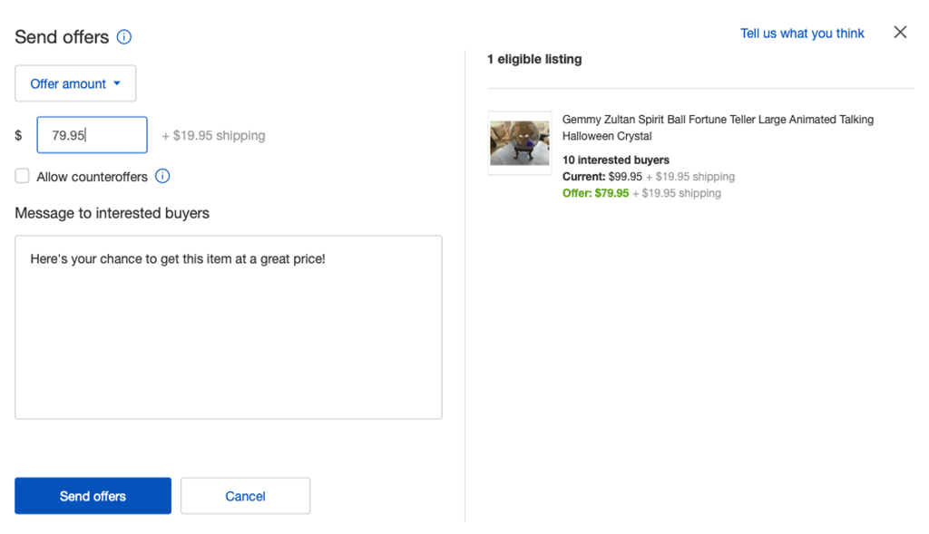 8 Ebay Seller Tips: Send Offers