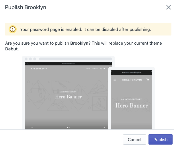 Publish your Shopify theme.