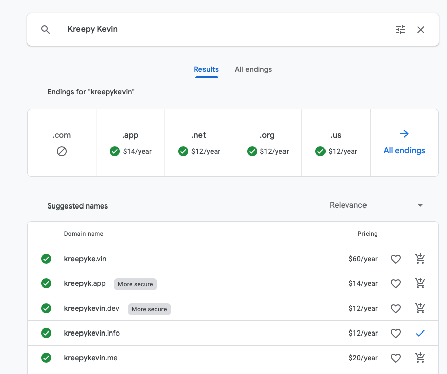 Google Domains example