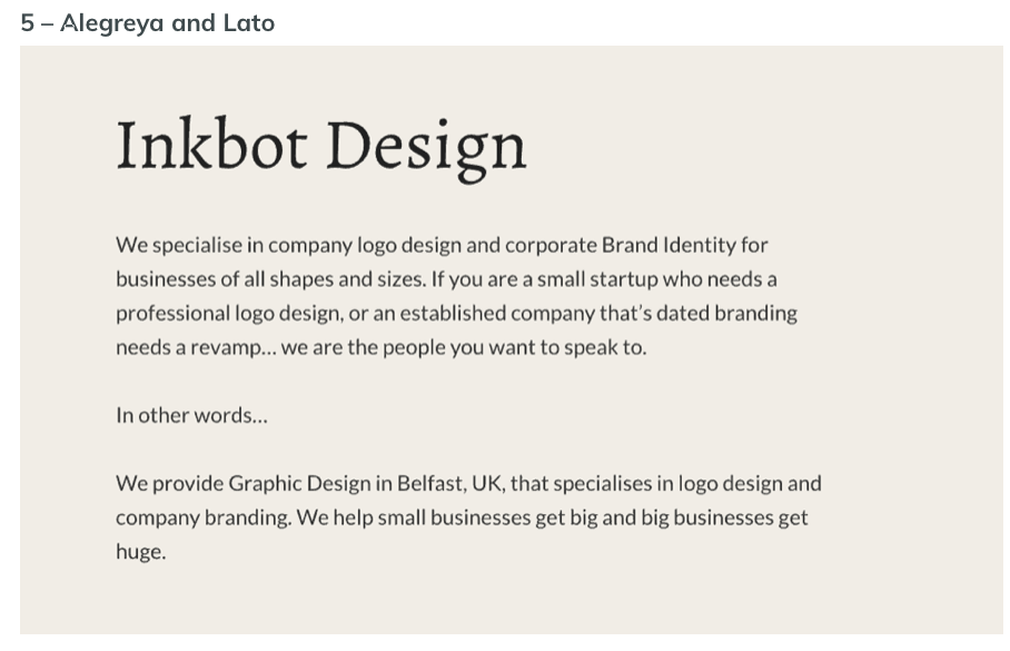 Font combination