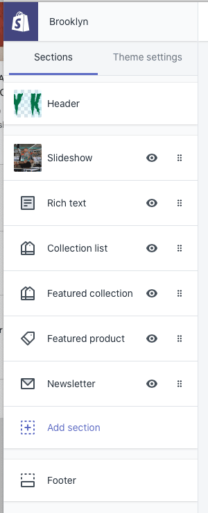 Theme settings