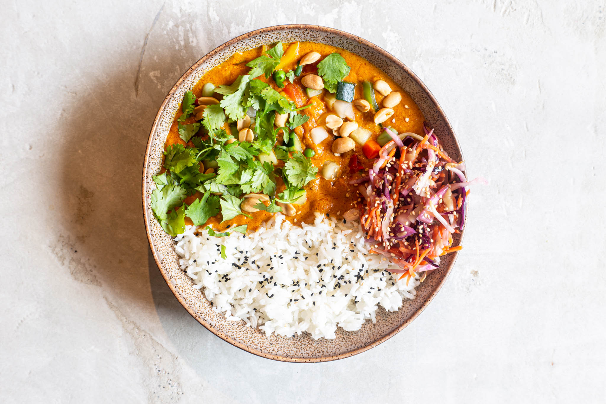 A plate of Thai food at Soil restaurant in Amsterdam