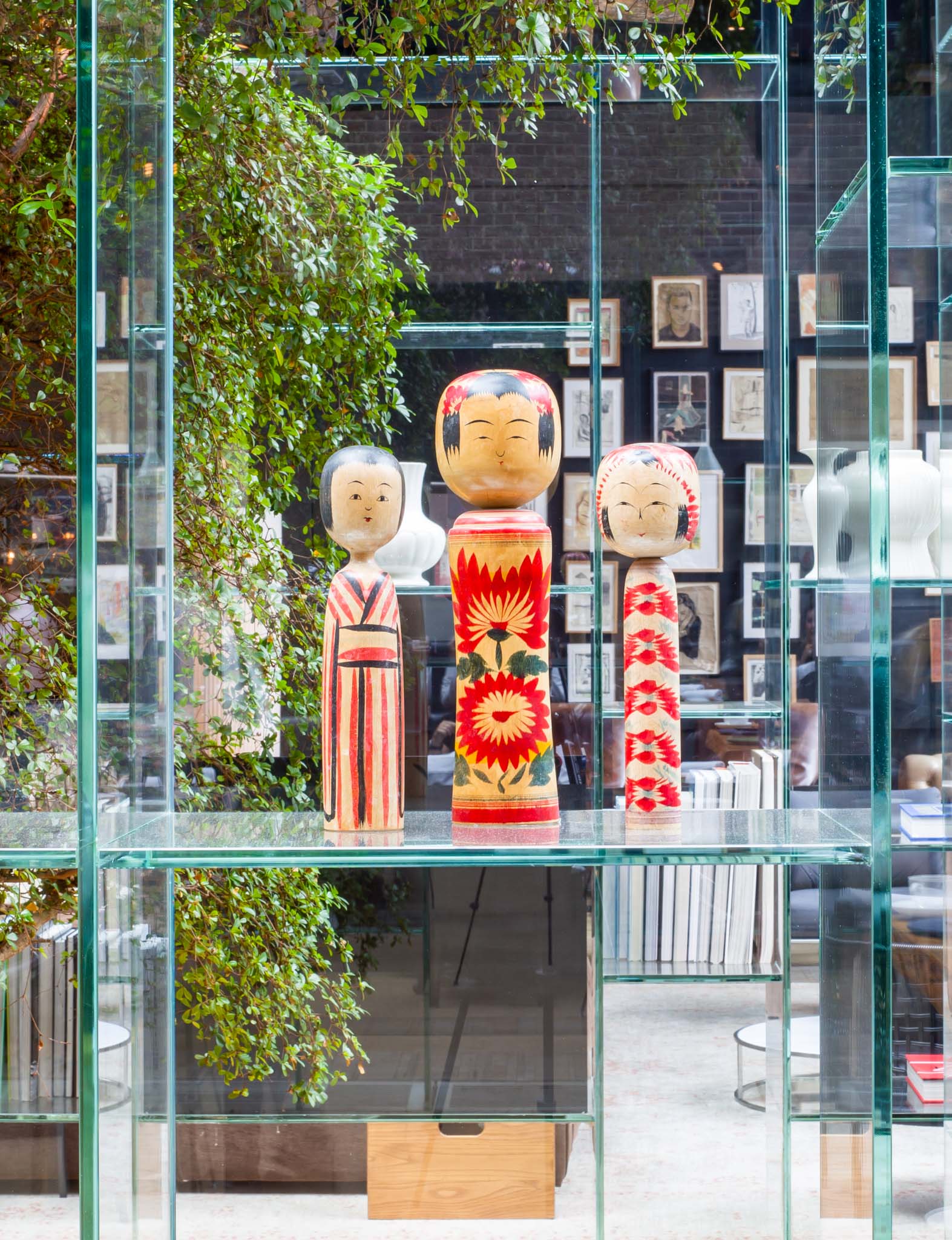 Decorative dolls in a restaurant