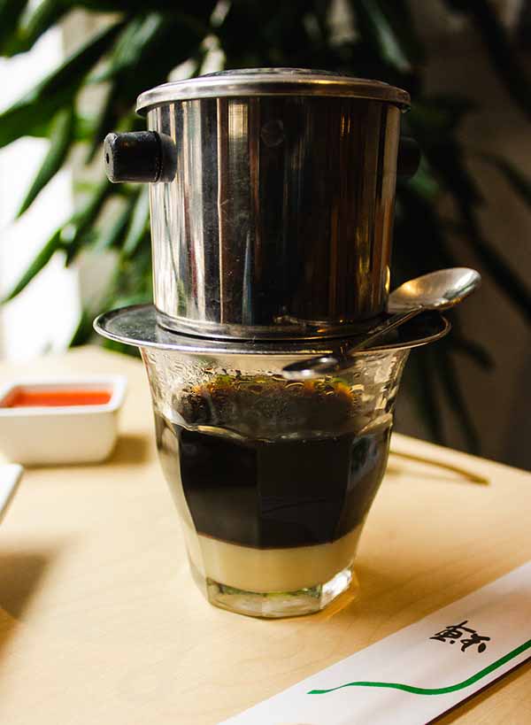 A cup of Vietnamese coffee on the table
