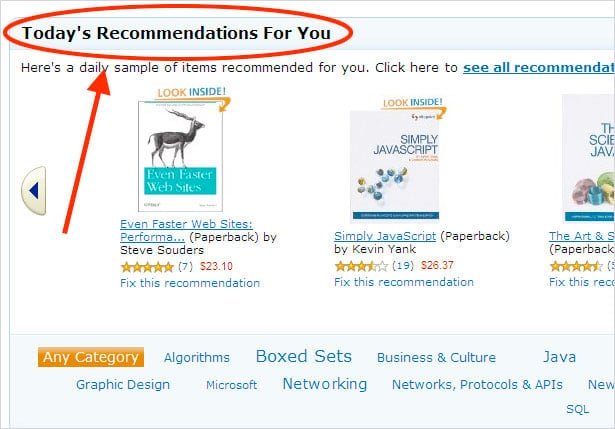Recomendação e-commerce