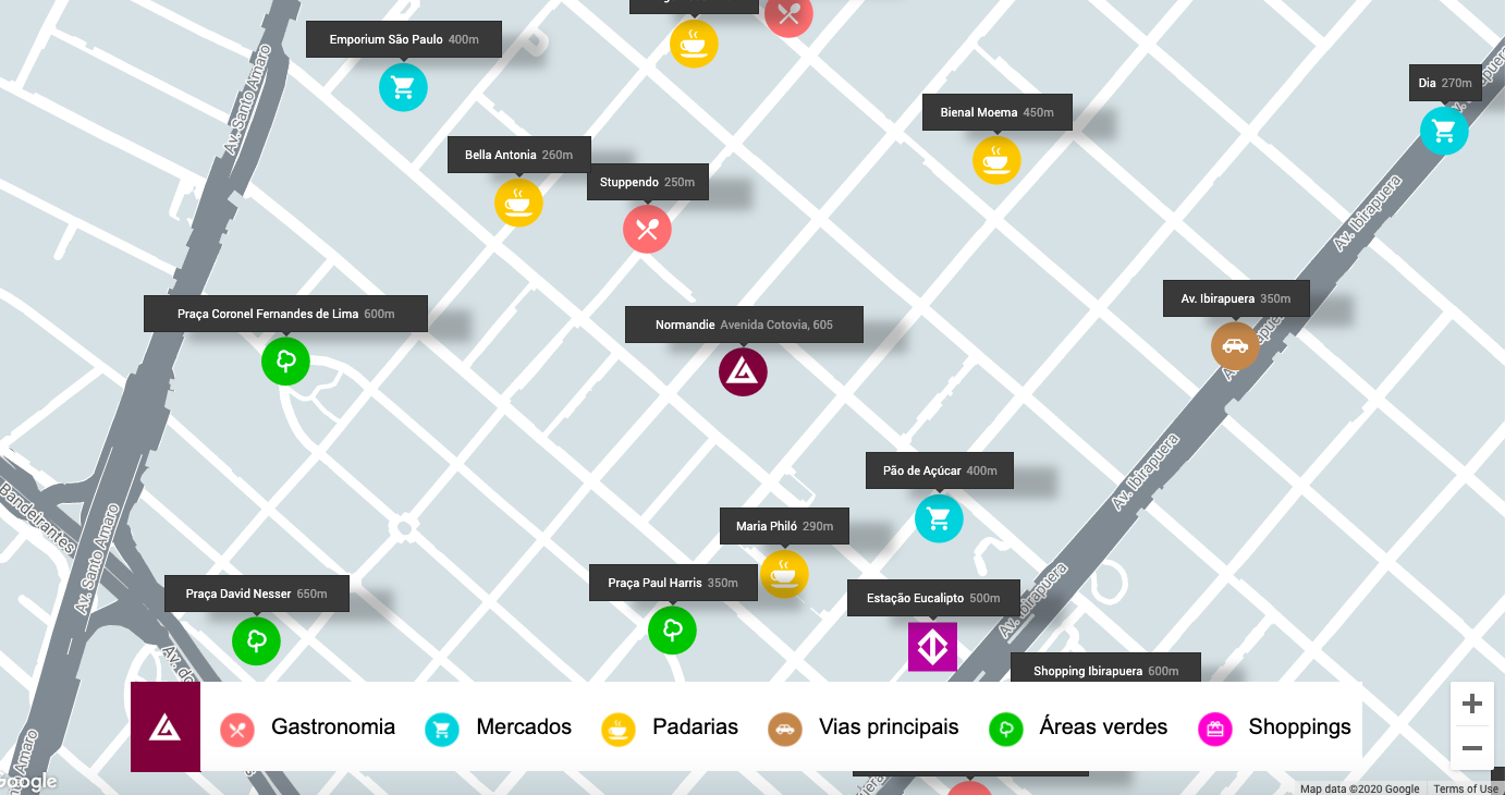 mapa interativo para marketing de imóveis de alto padrão