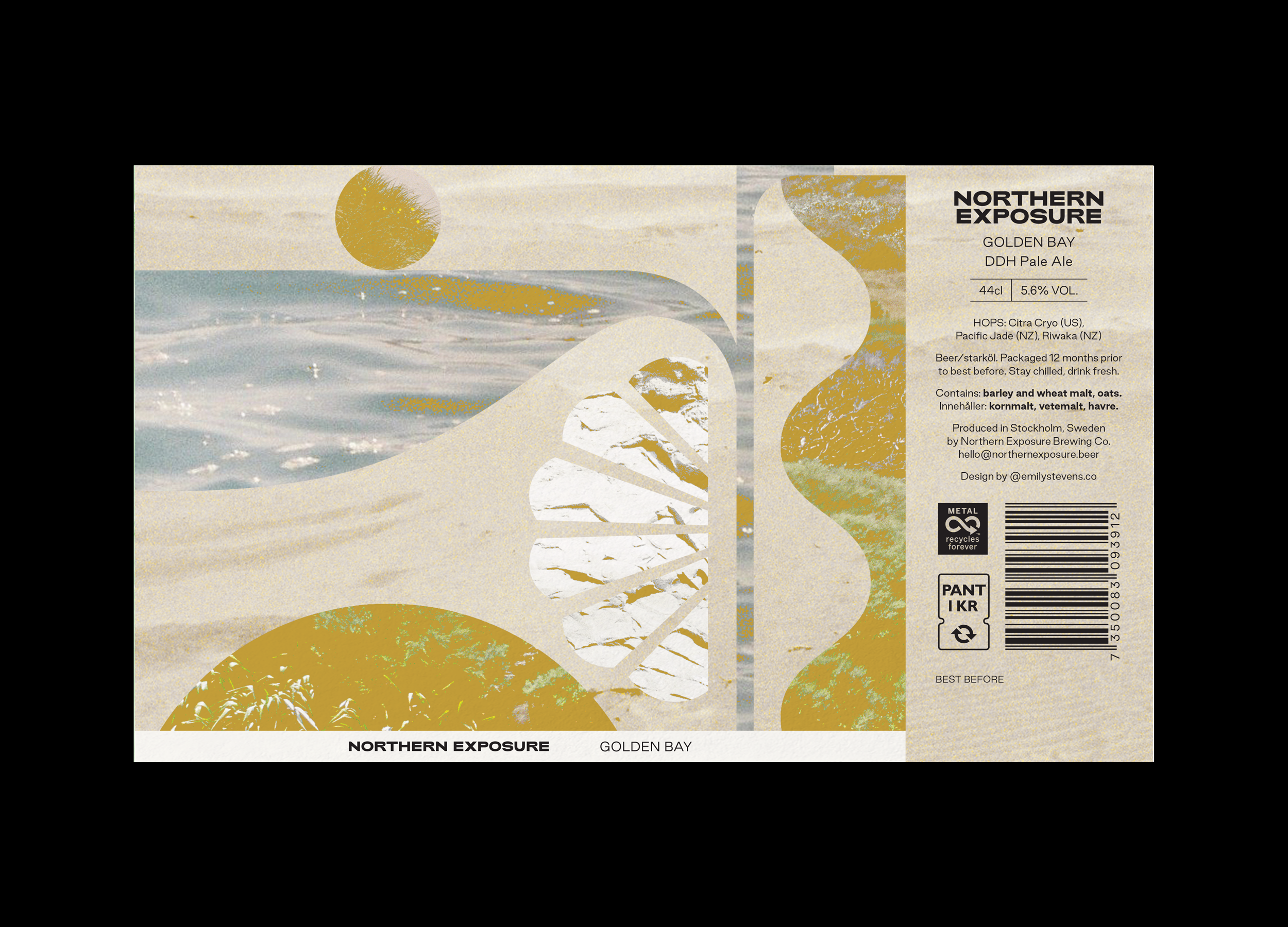 Northern Exposure label design for Golden Bay