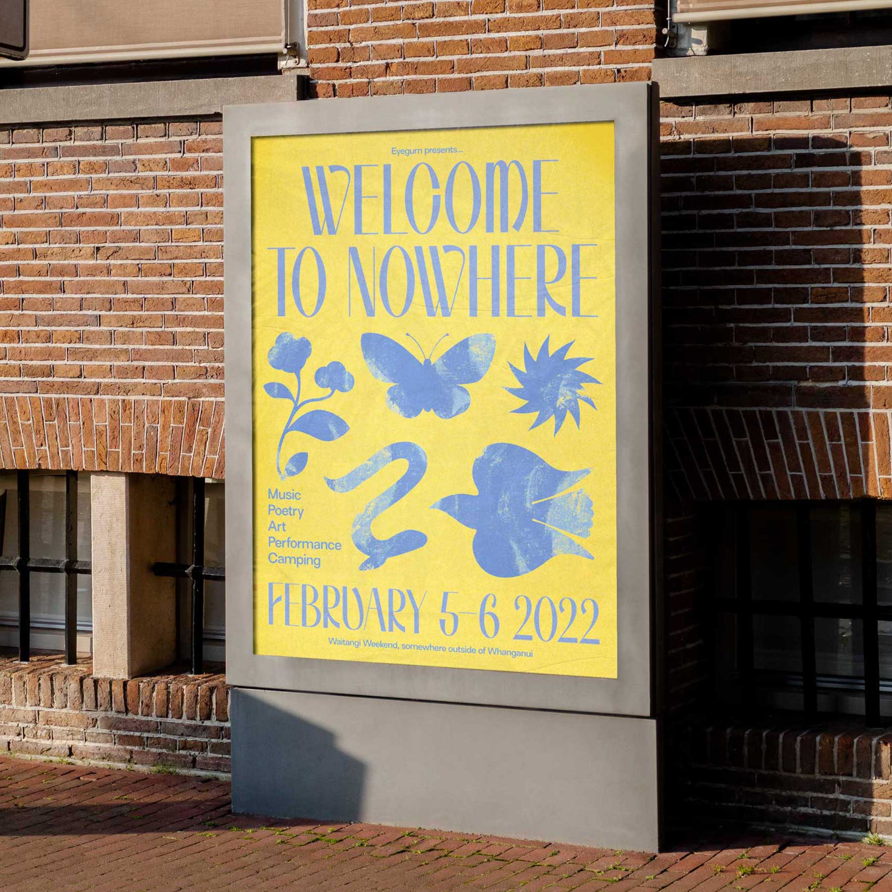 Welcome to Nowhere 2022 poster on city street