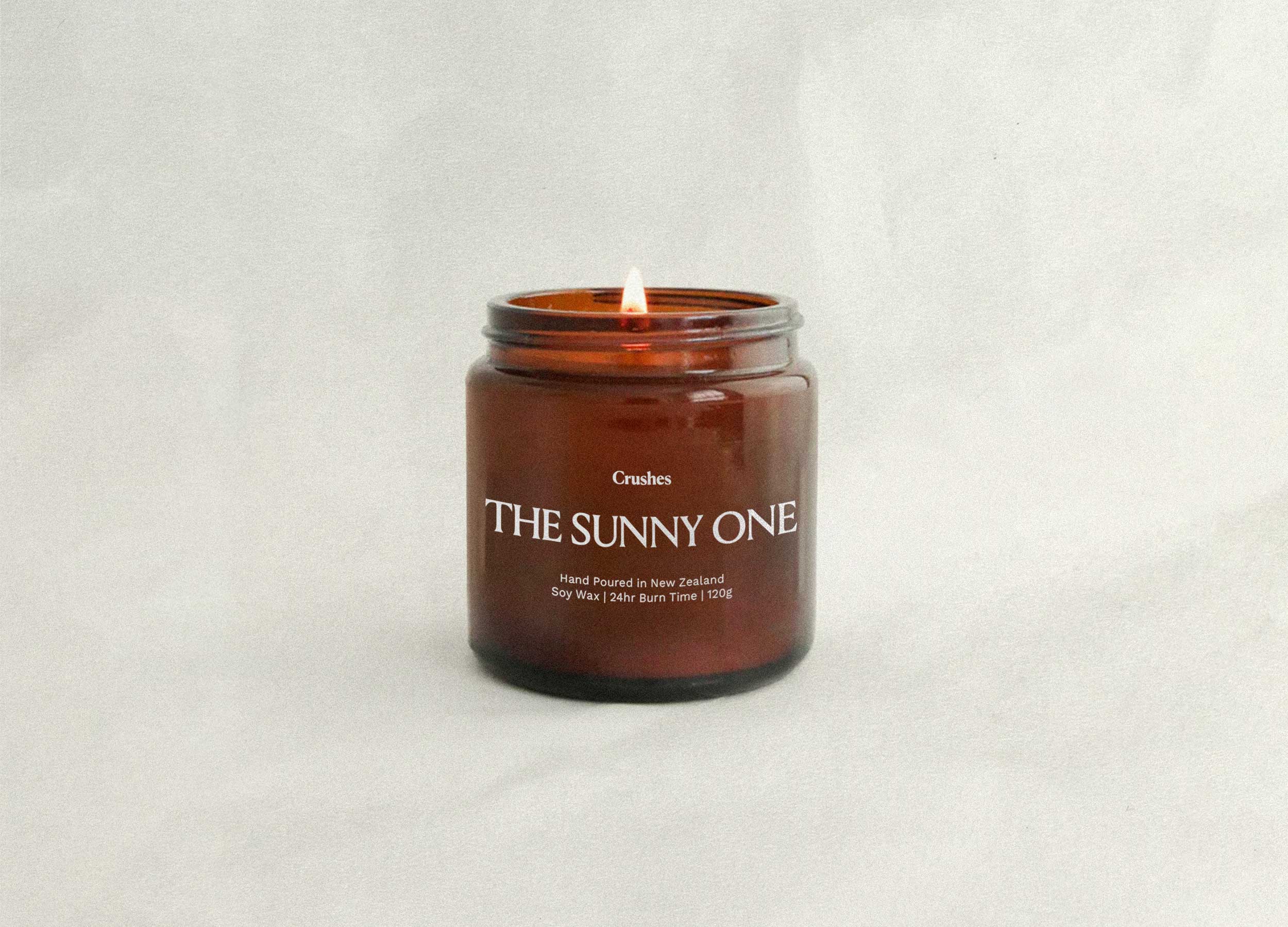 Crushes amber candle label design