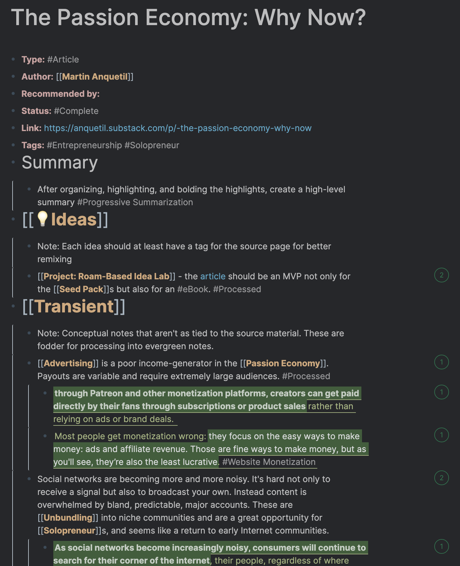 A fully processed article - My Information Operating System Part 3