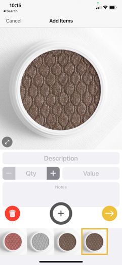 Screenshot of the capture screen in Peeknest app