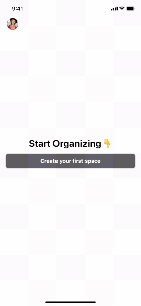 Animated GIF on how to create a makeup space in Peeknest app