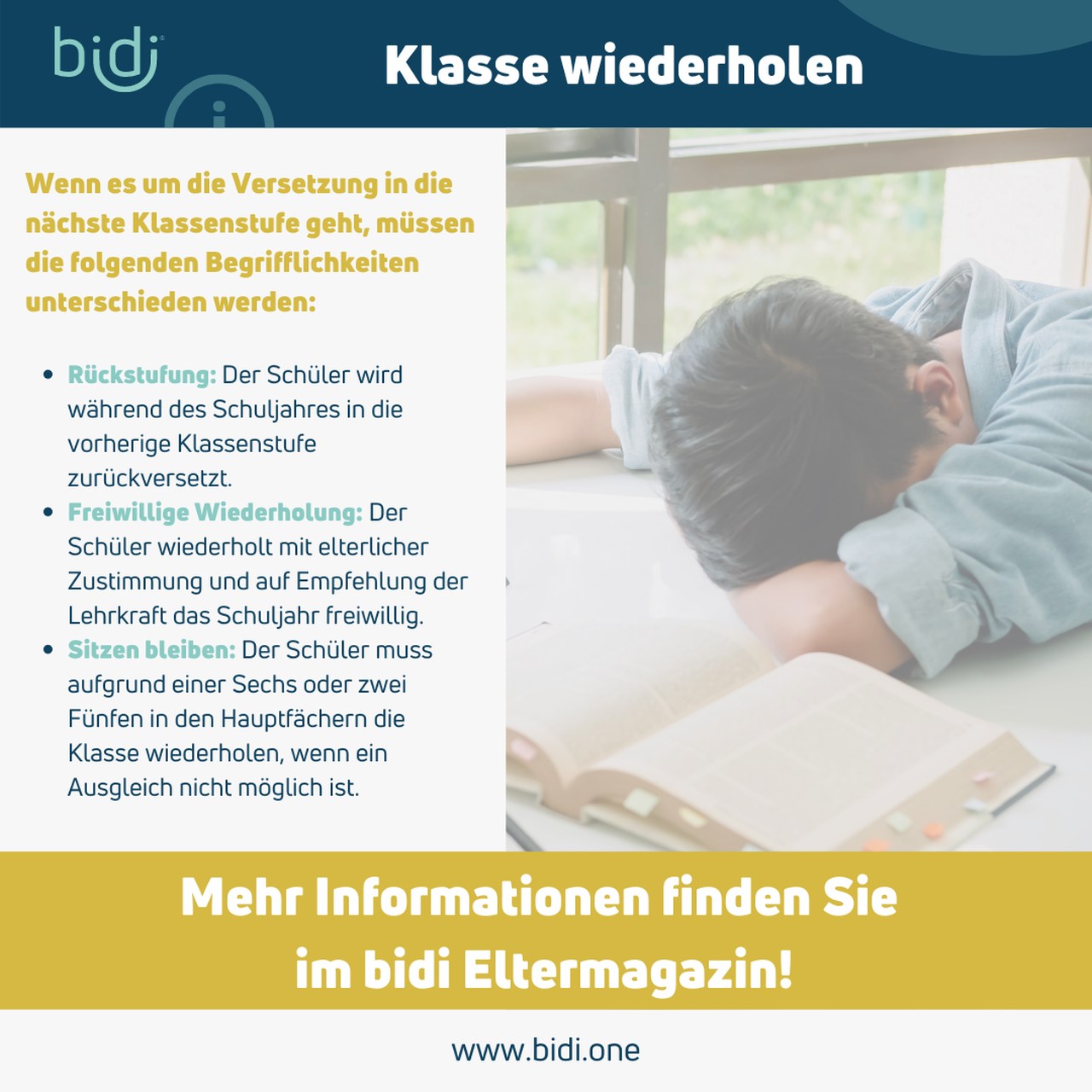 Sitzen bleiben in der Schule