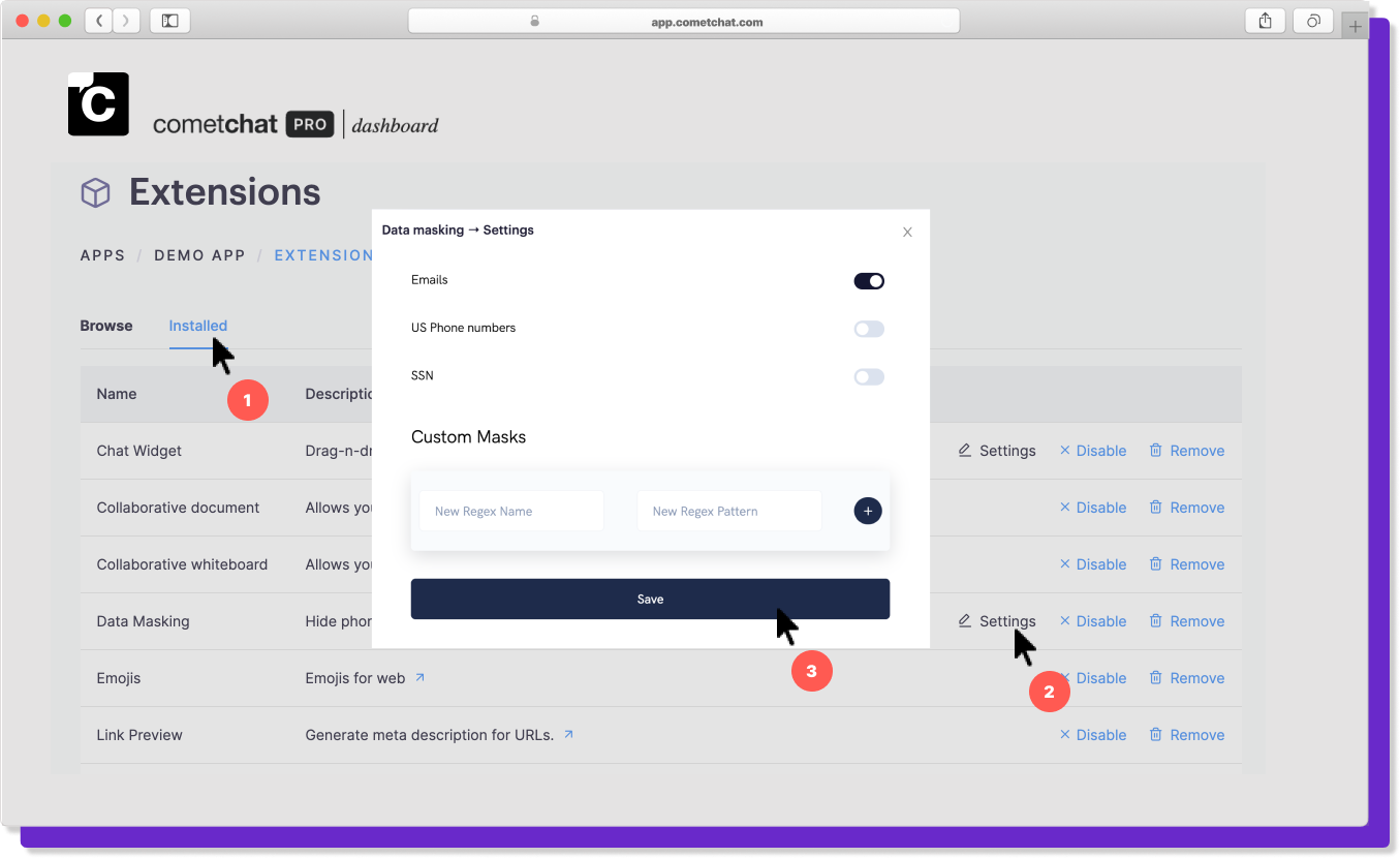 data masking settings