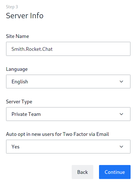 s eefffceeddebefadfedbafecfe rocket chat web configure step