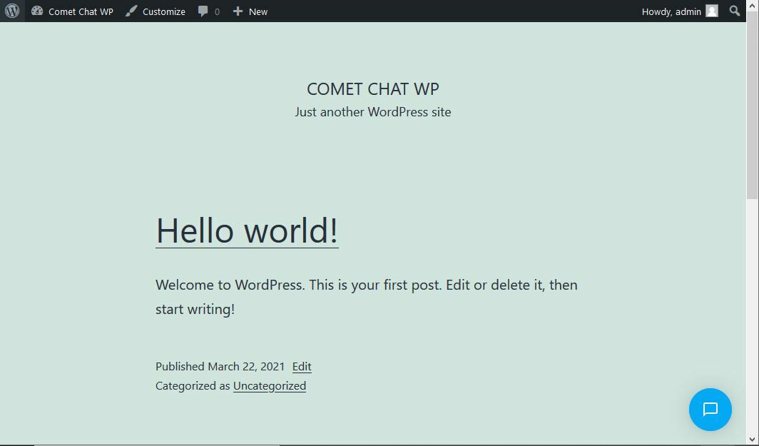 Chat widget button on the WordPress Website