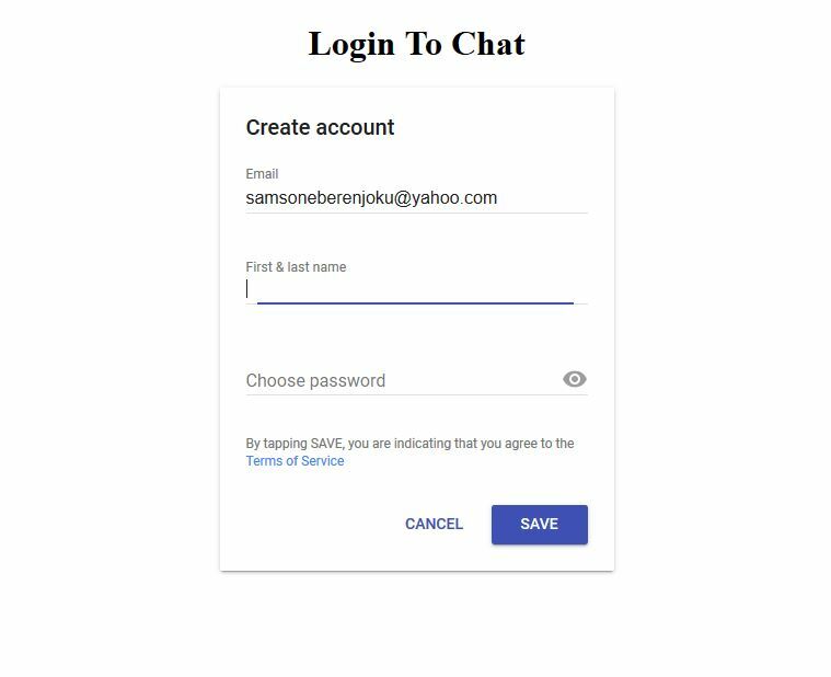 Create Account Page