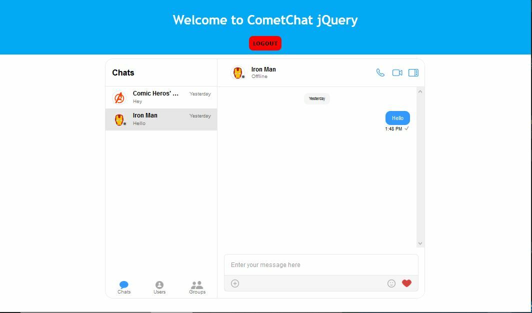 jQuery Chat App with CSS