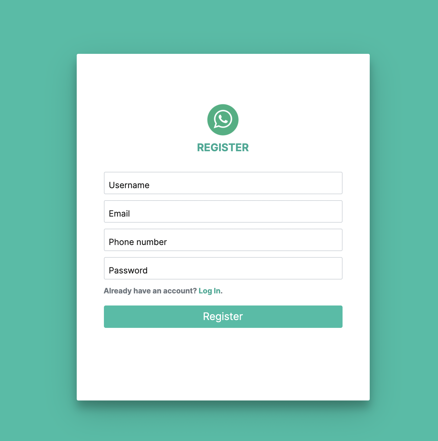 Register page