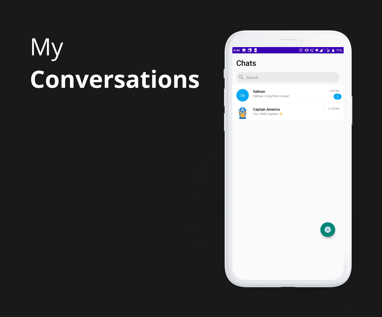 Here's how the Conversation Screen looks like