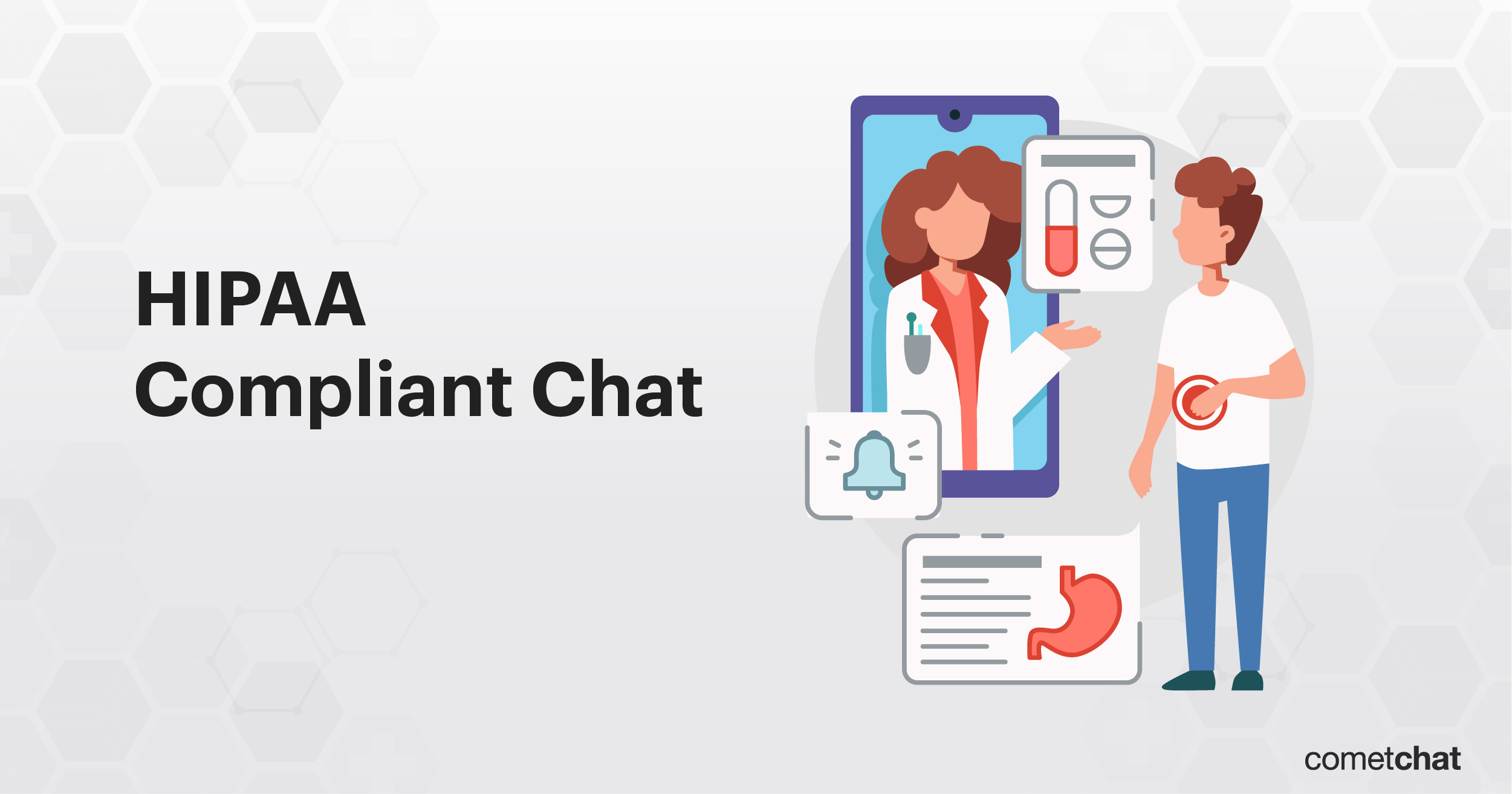 HIPAA Compliant Chat App showing a secure conversation between the doctor and patient