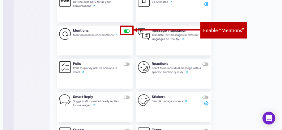 Enable “Mentions”