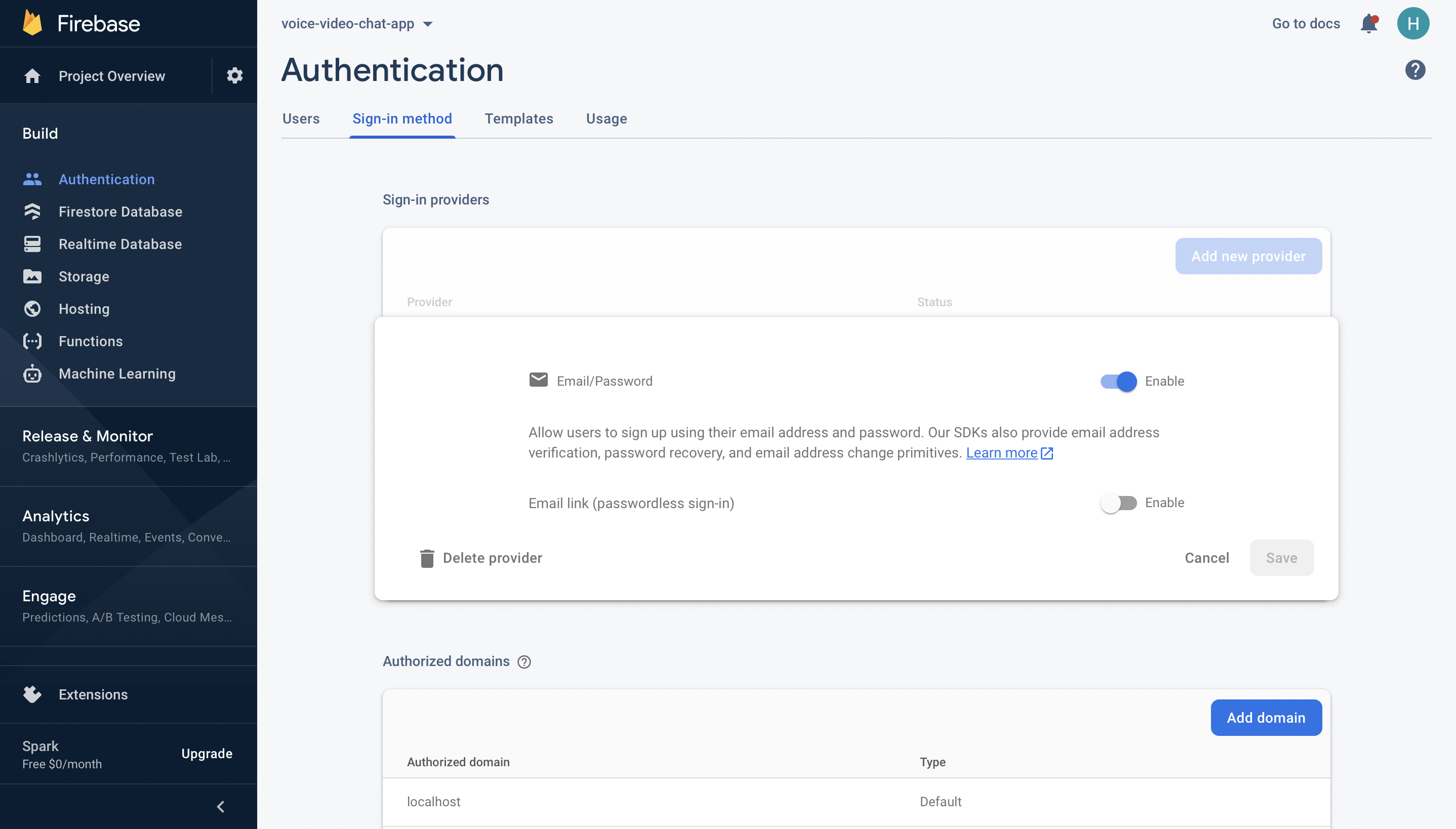 Firebase Authentication with Email and Password