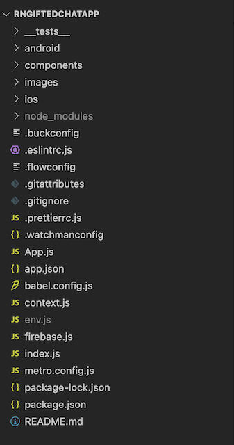 Project Structure for React Native Gifted Chat
