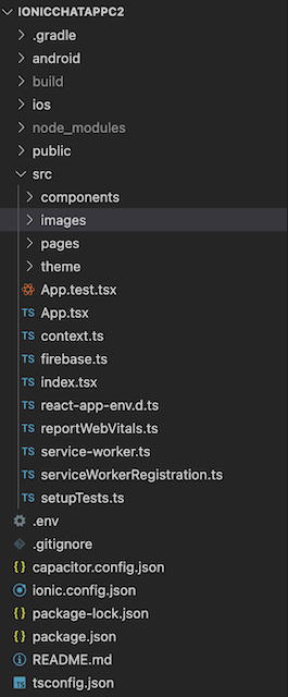 Project Structure for Ionic Chat App