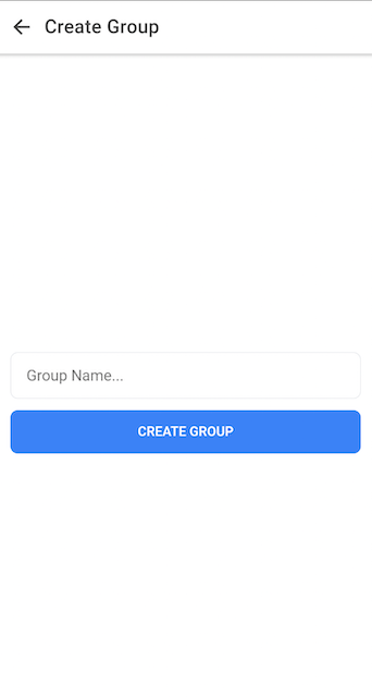 The Create Group Page for Ionic Chat App