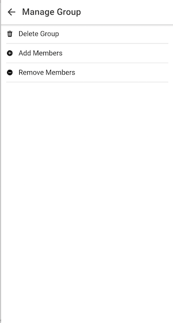 The Manage Group Page for Ionic Chat App
