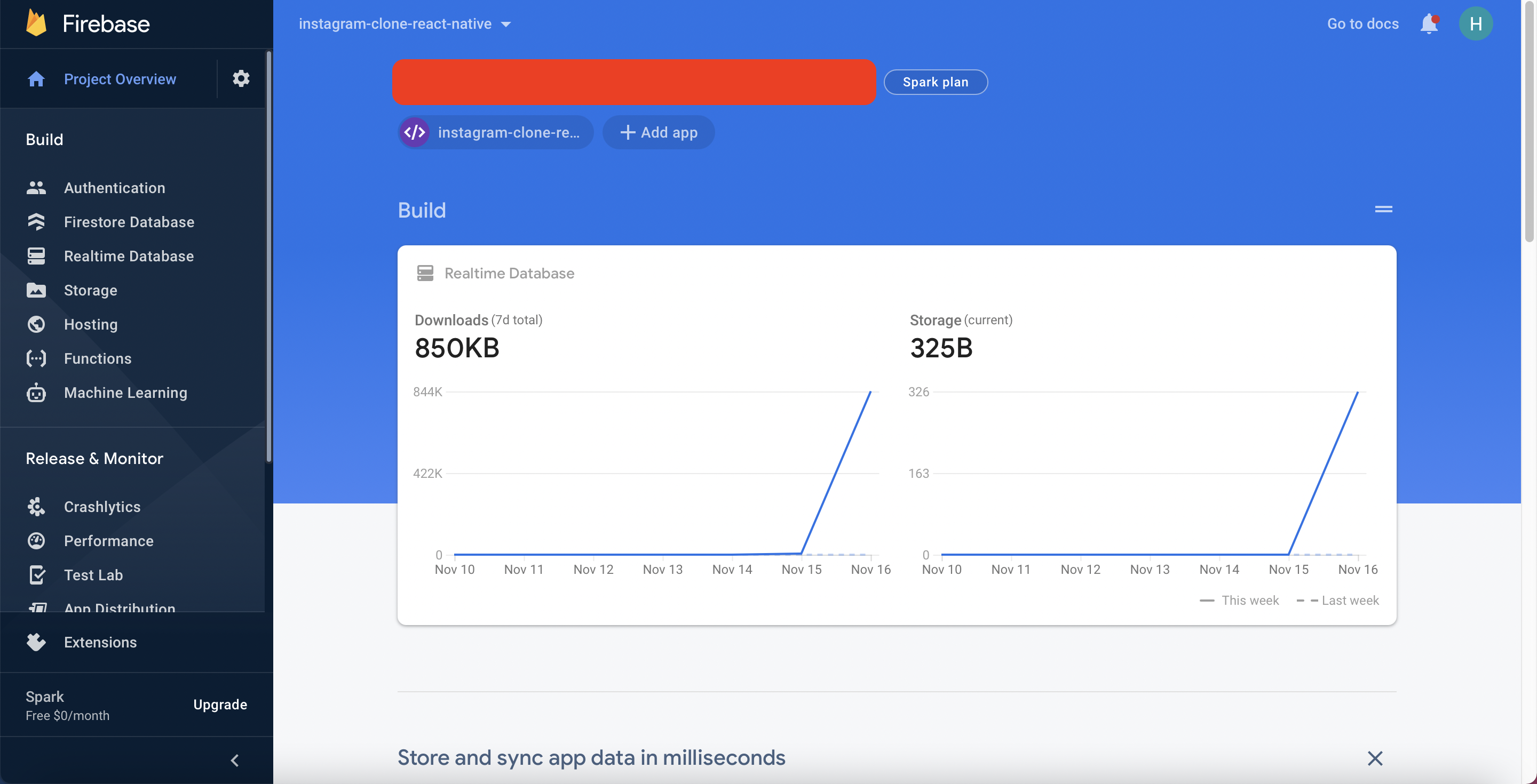 Firebase Dashboard