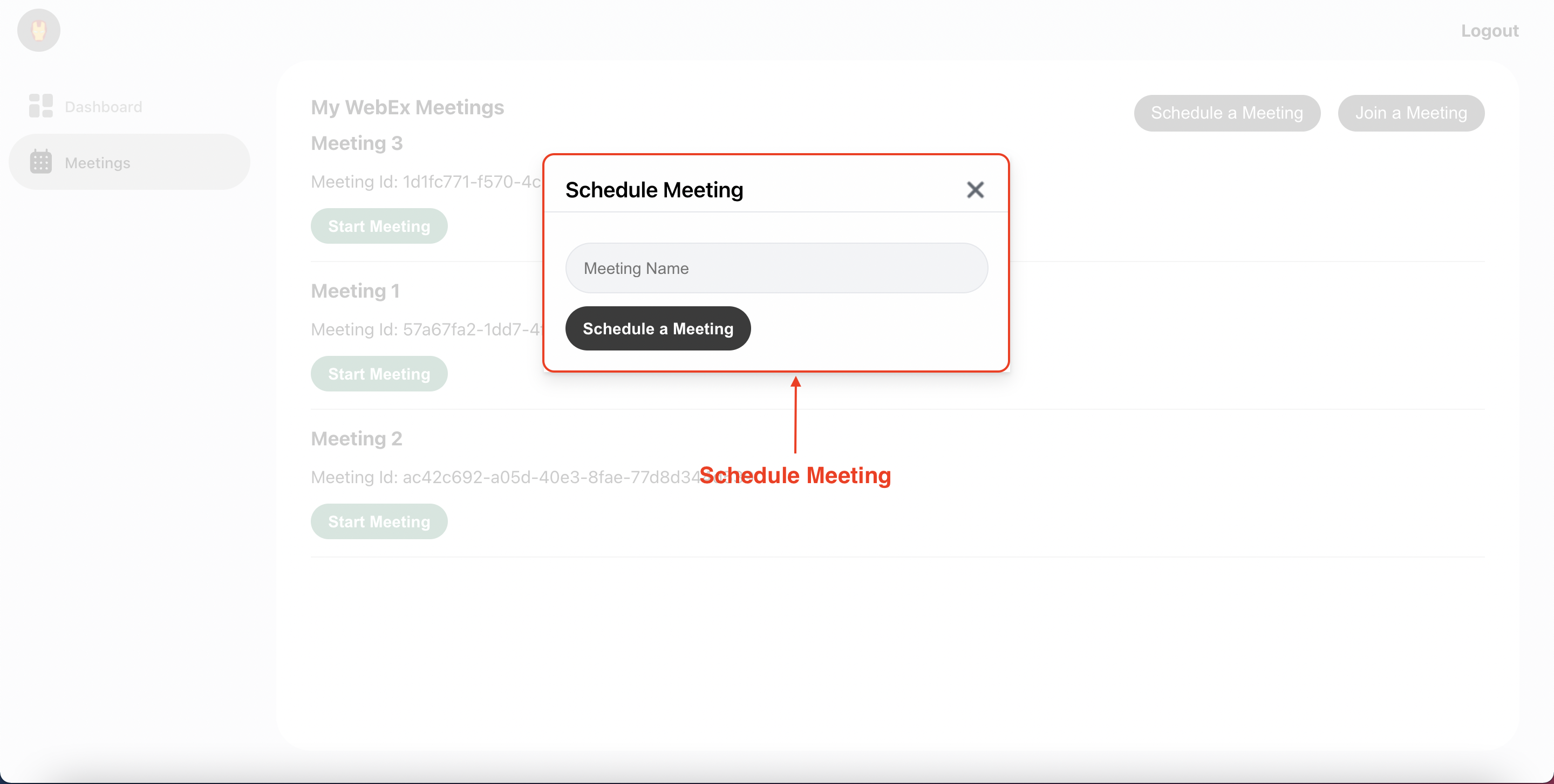 The ScheduleMeeting Component