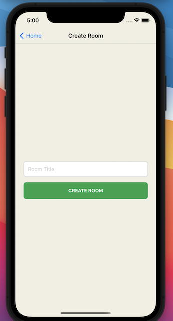 The Create Room Component