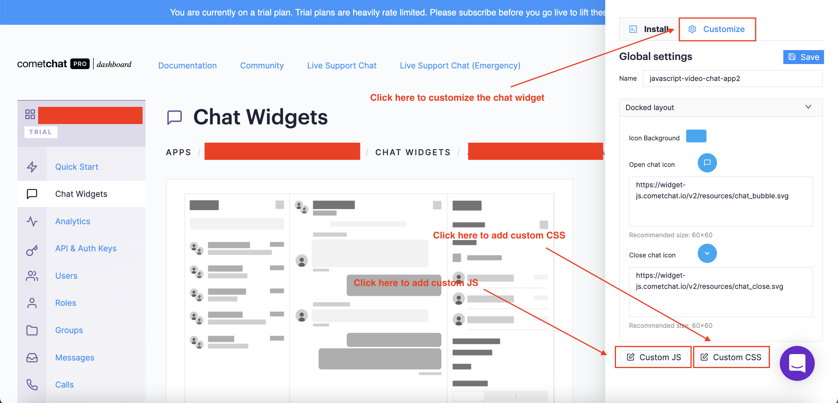 Customize sections