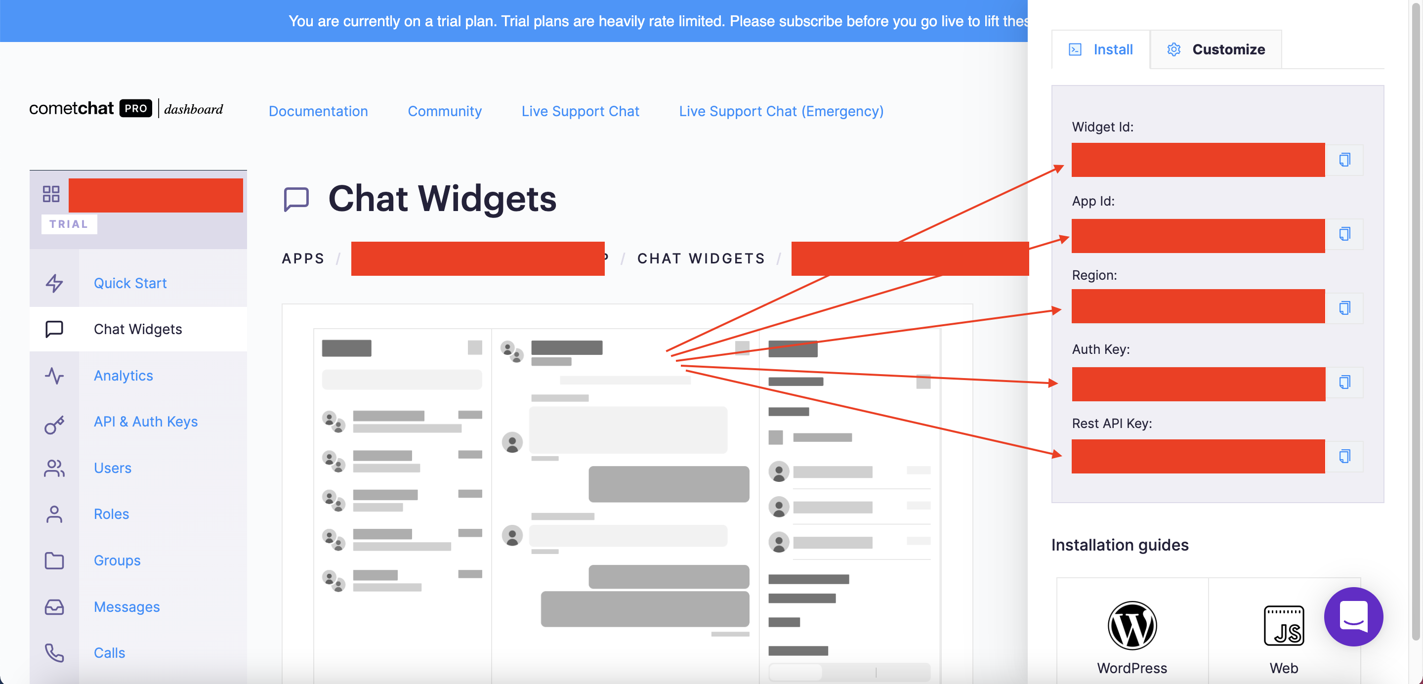 Update your config.js file with the corresponding keys