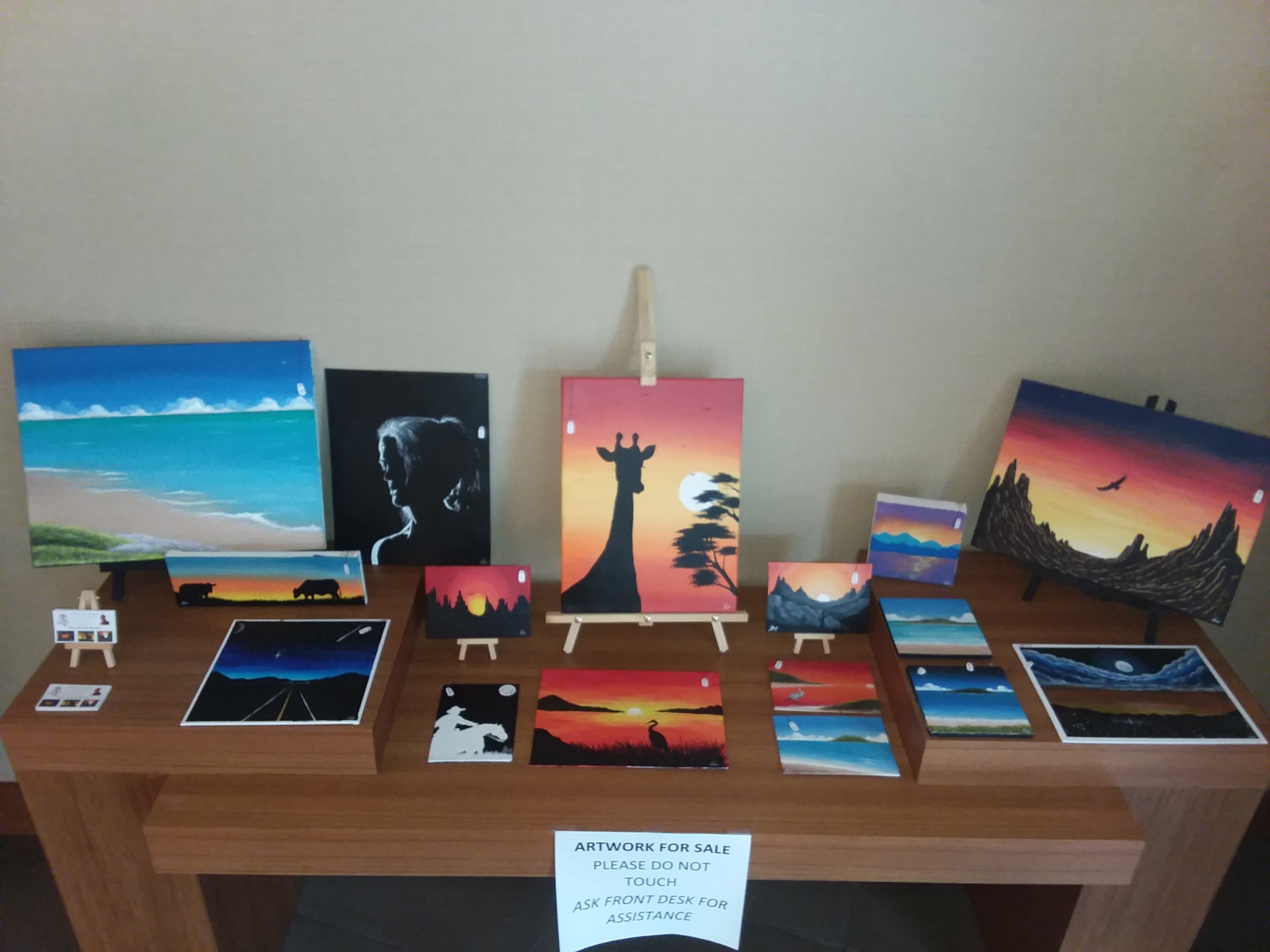 Acrylic paintings of various subjects