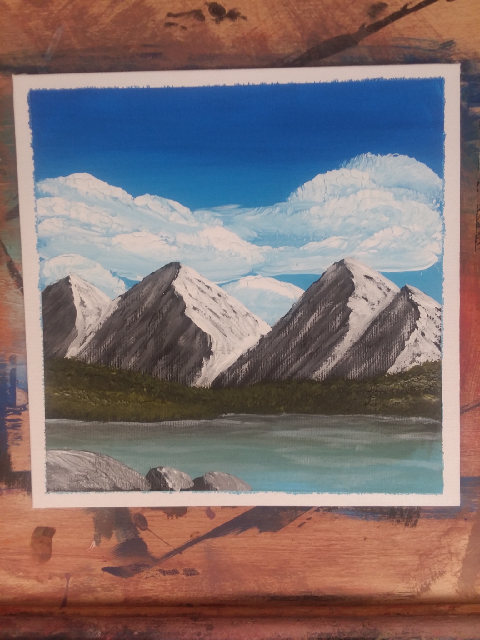 Acrylic paintings of various subjects