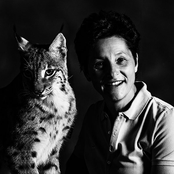 Muriel Bec et la lynx Ria