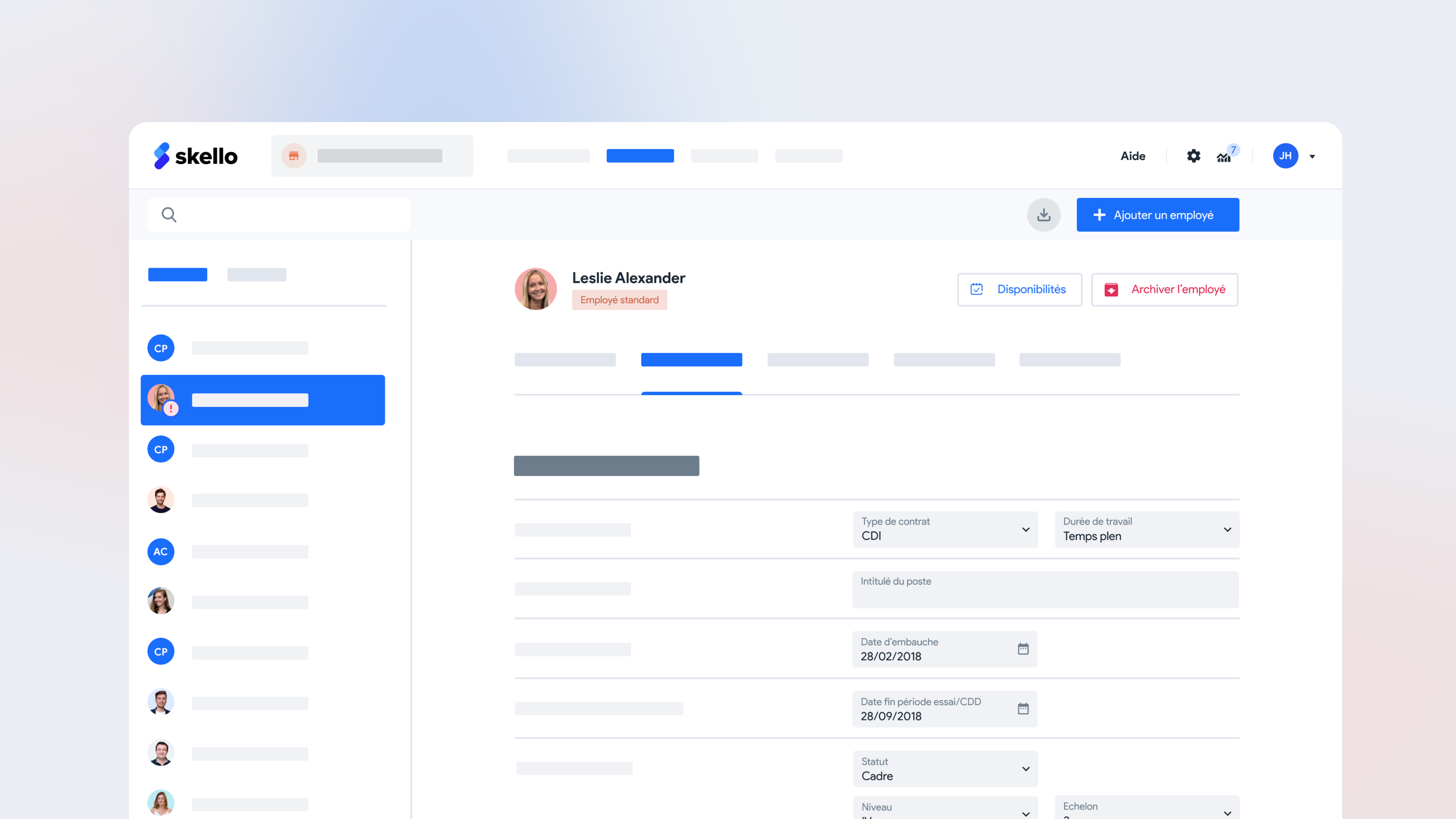 Renseignez le dossier RH de vos employés sur Skello