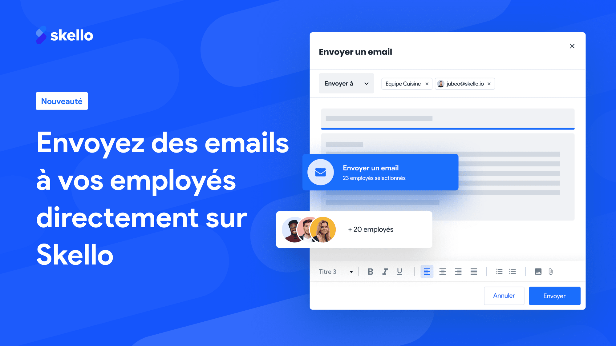 Oubliez votre boîte mail. Communiquez directement sur Skello !