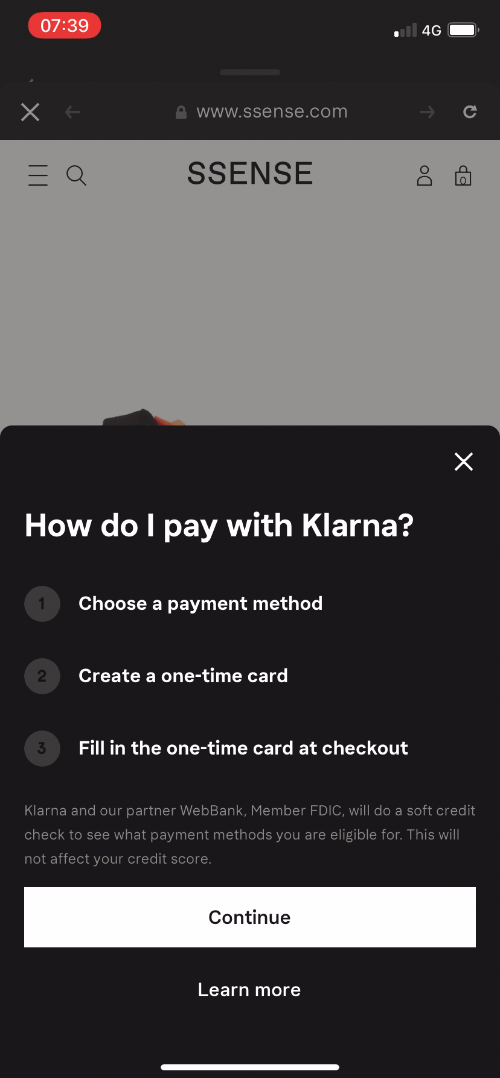 Klarna Tutorial flow App Fuel