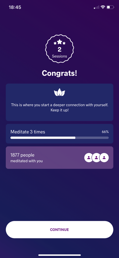 Meditopia 完成页